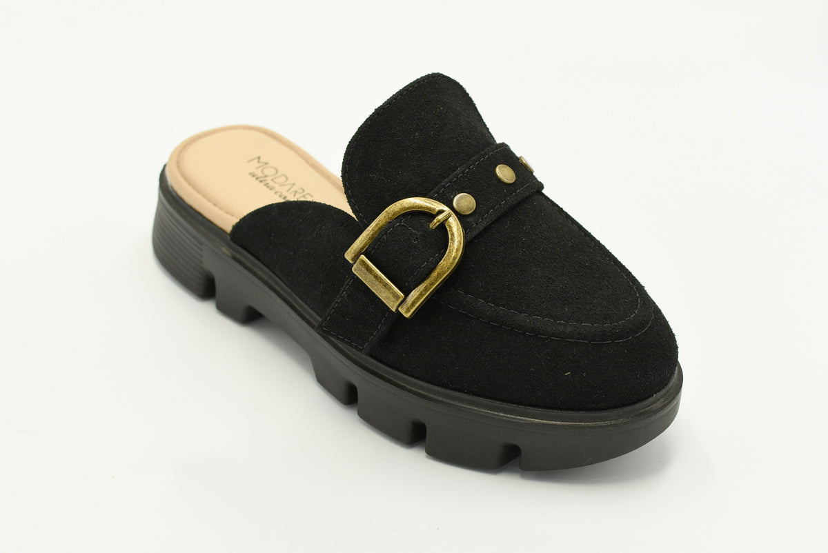 Valle Flats Cerrado corrido Ante Negro