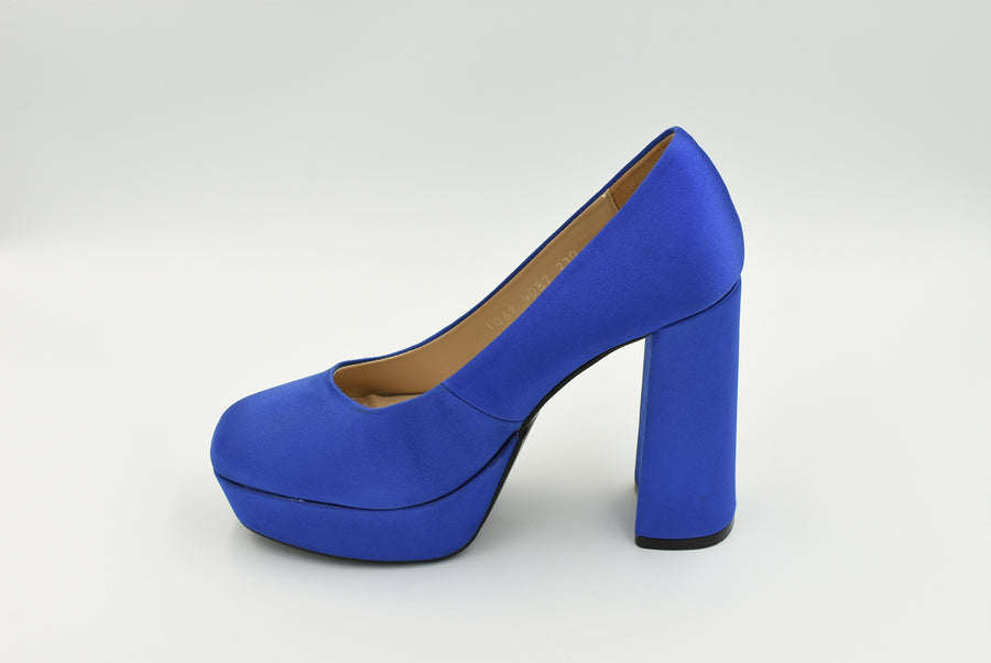 Zapato Cerrado Alto T.Azul Cobalto 4087