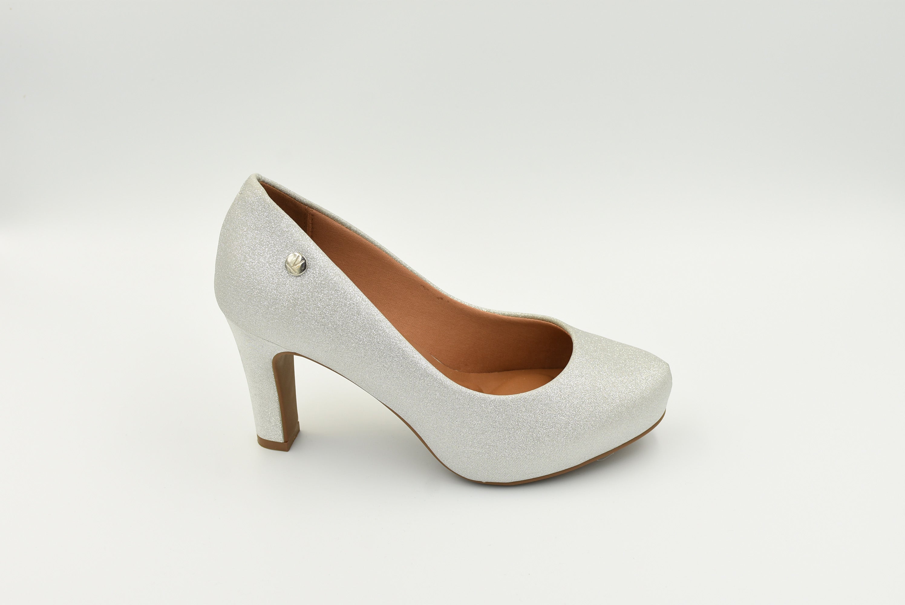 Polly Zapato Cerrado Alto Plata