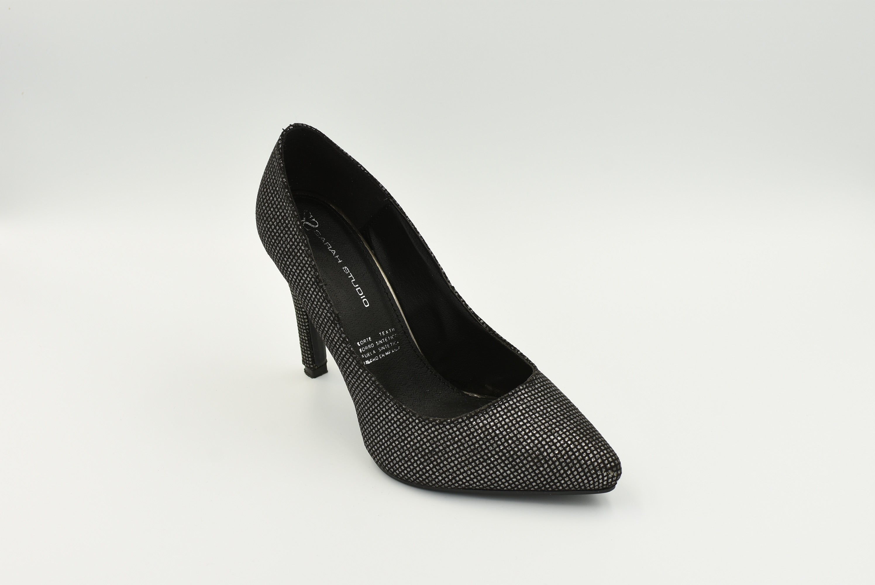 Zapato Cerrado Alto T.Ngo/Plata Jg1220