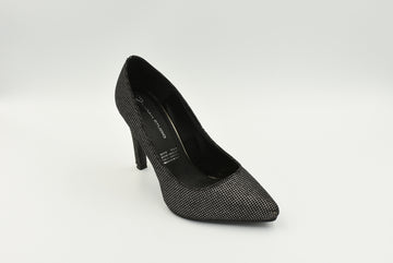 Zapato Cerrado Alto T.Ngo/Plata Jg1220