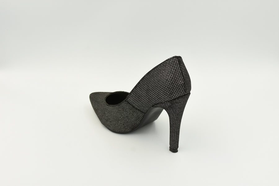 Zapato Cerrado Alto T.Ngo/Plata Jg1220