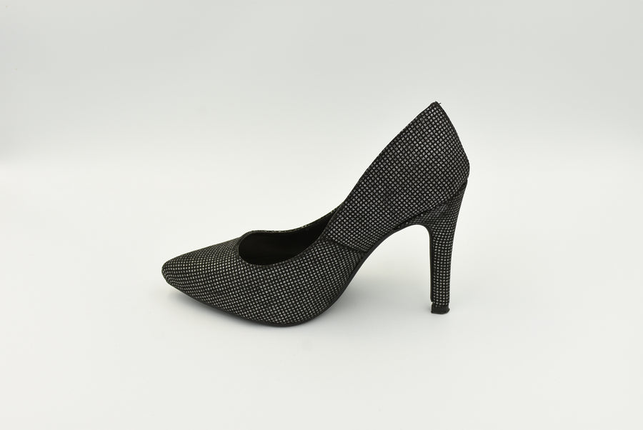 Zapato Cerrado Alto T.Ngo/Plata Jg1220