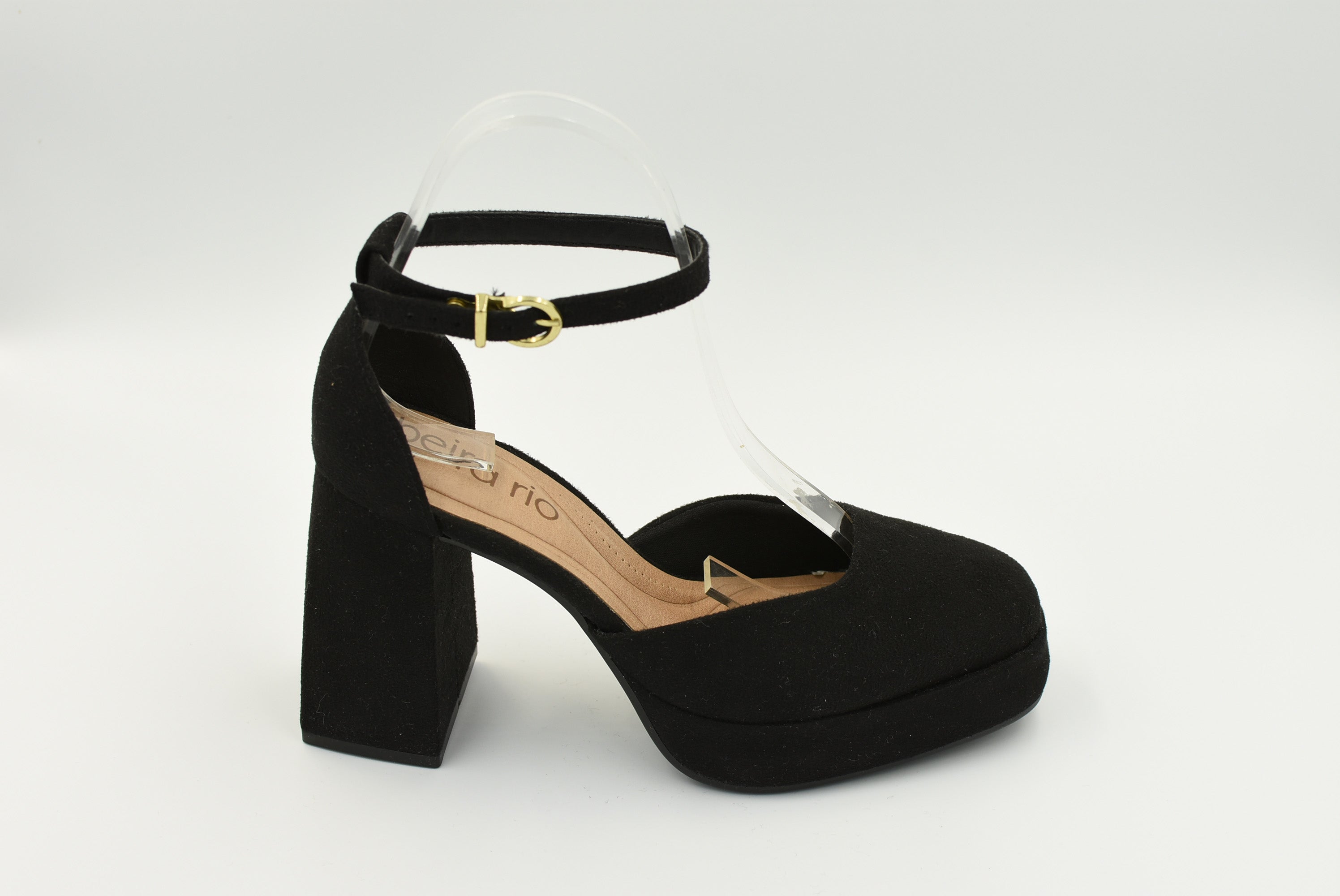 Zapato Cerrado Alto Ante Negro 4298100