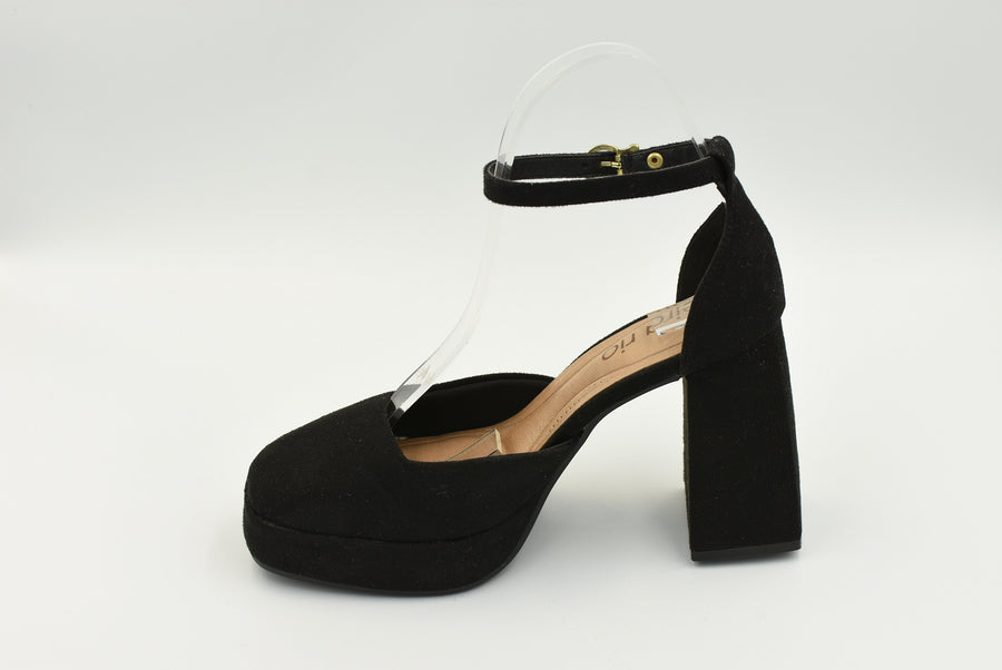 Zapato Cerrado Alto Ante Negro 4298100