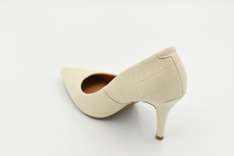 Zapatilla Cerrada Alto Alto  Grabado Crema 11841101