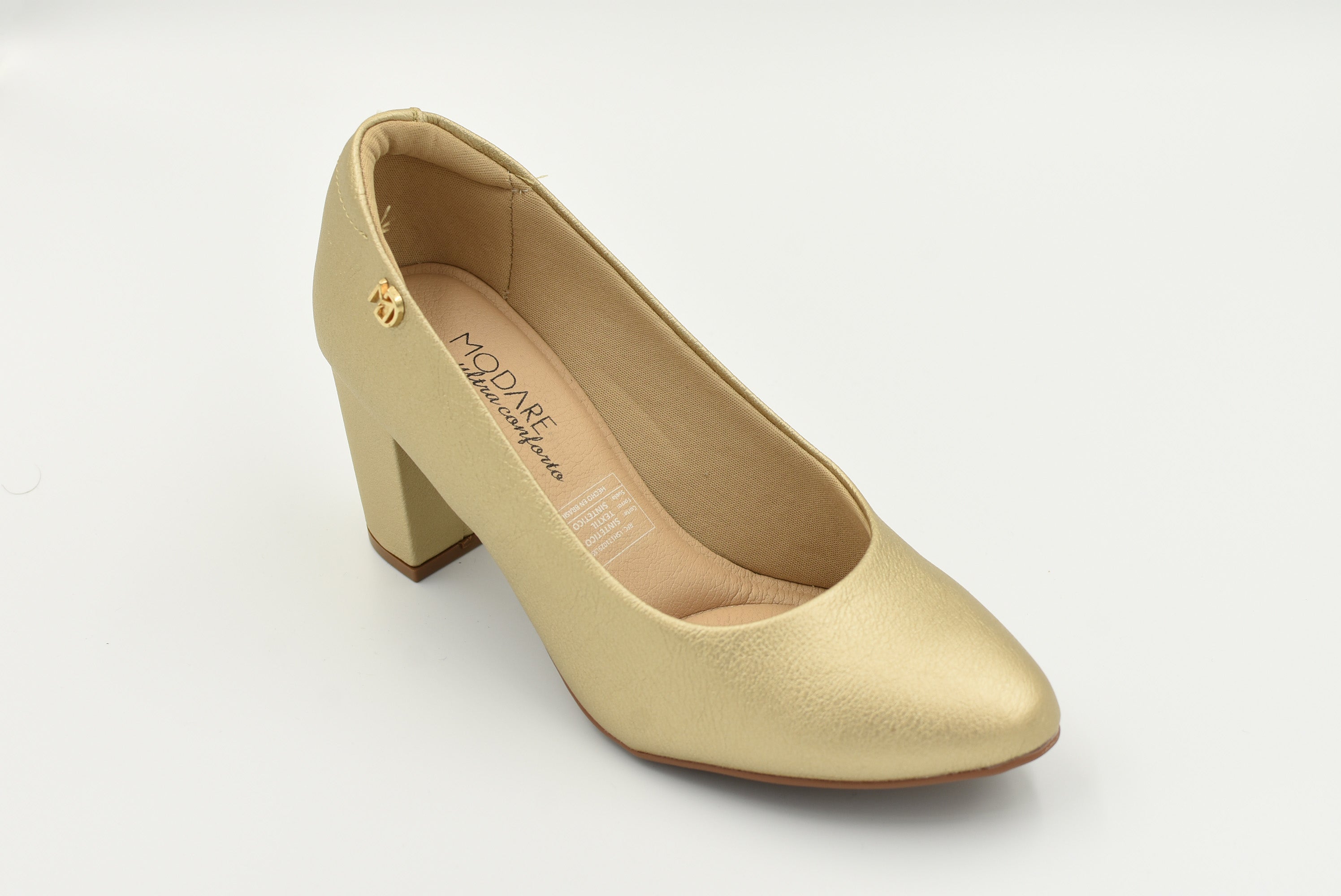 Zapato Cerrado Medio  Oro 7377105