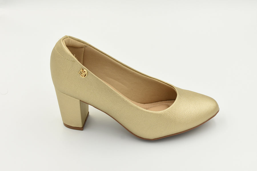 Zapato Cerrado Medio  Oro 7377105