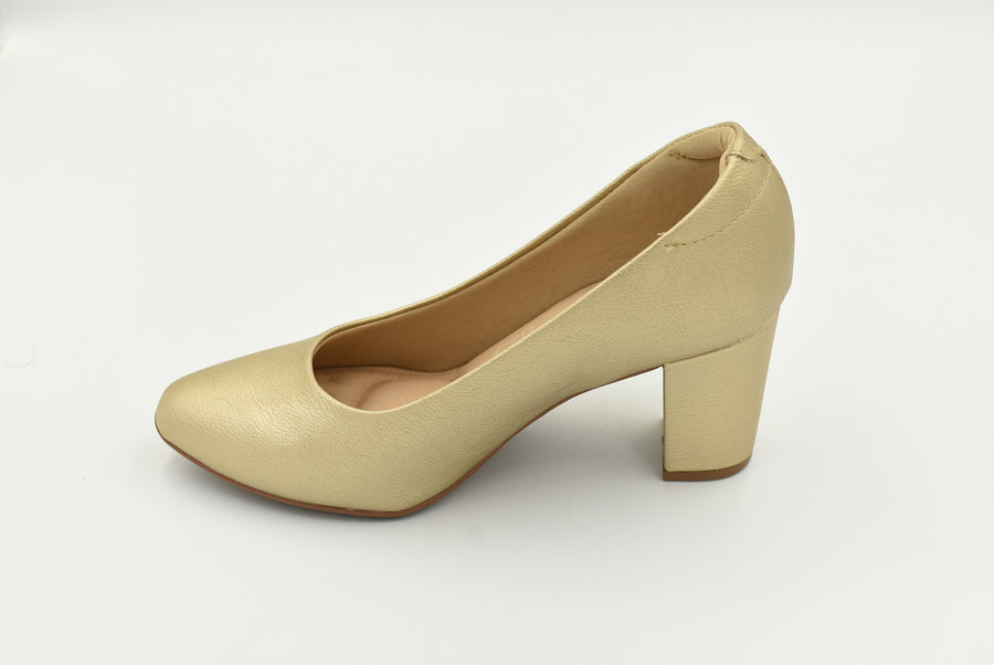 Zapato Cerrado Medio  Oro 7377105