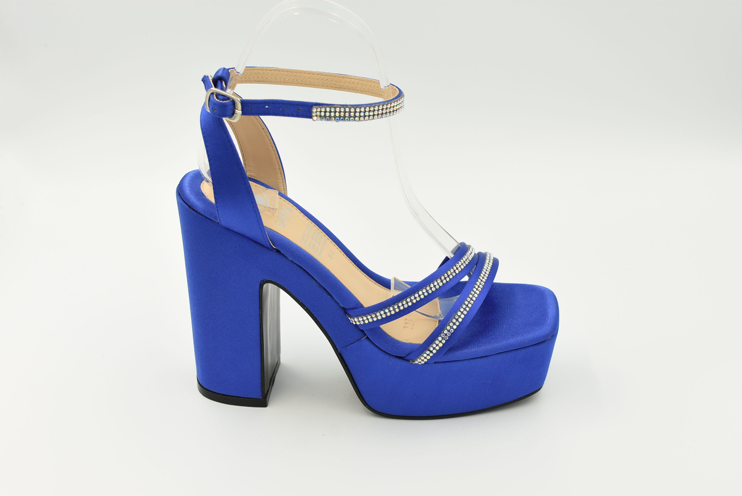 Sandalia Tacon Alto T.Azul Cobalto 4267