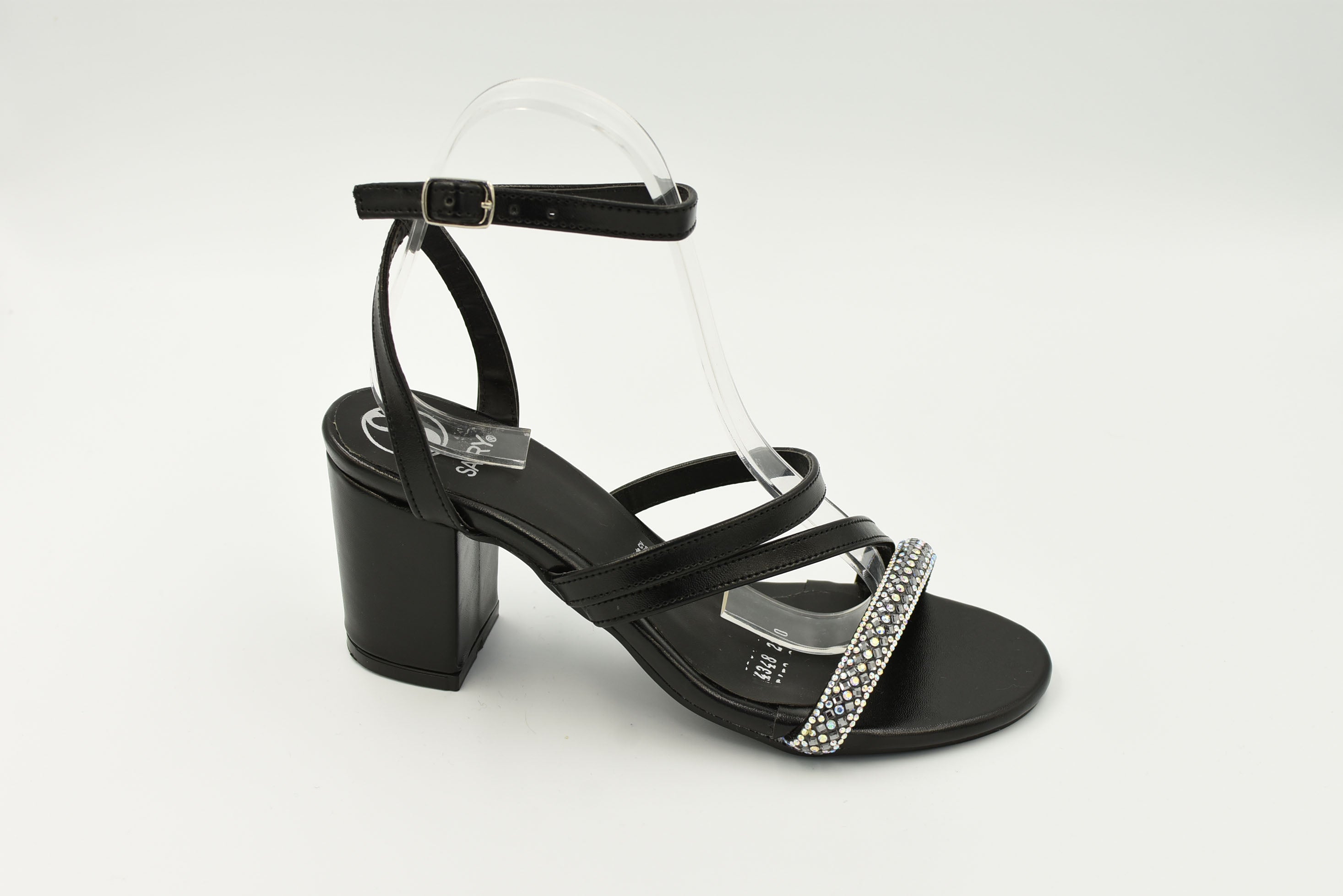 Sandalia Tacon  Medio  Negro 4348