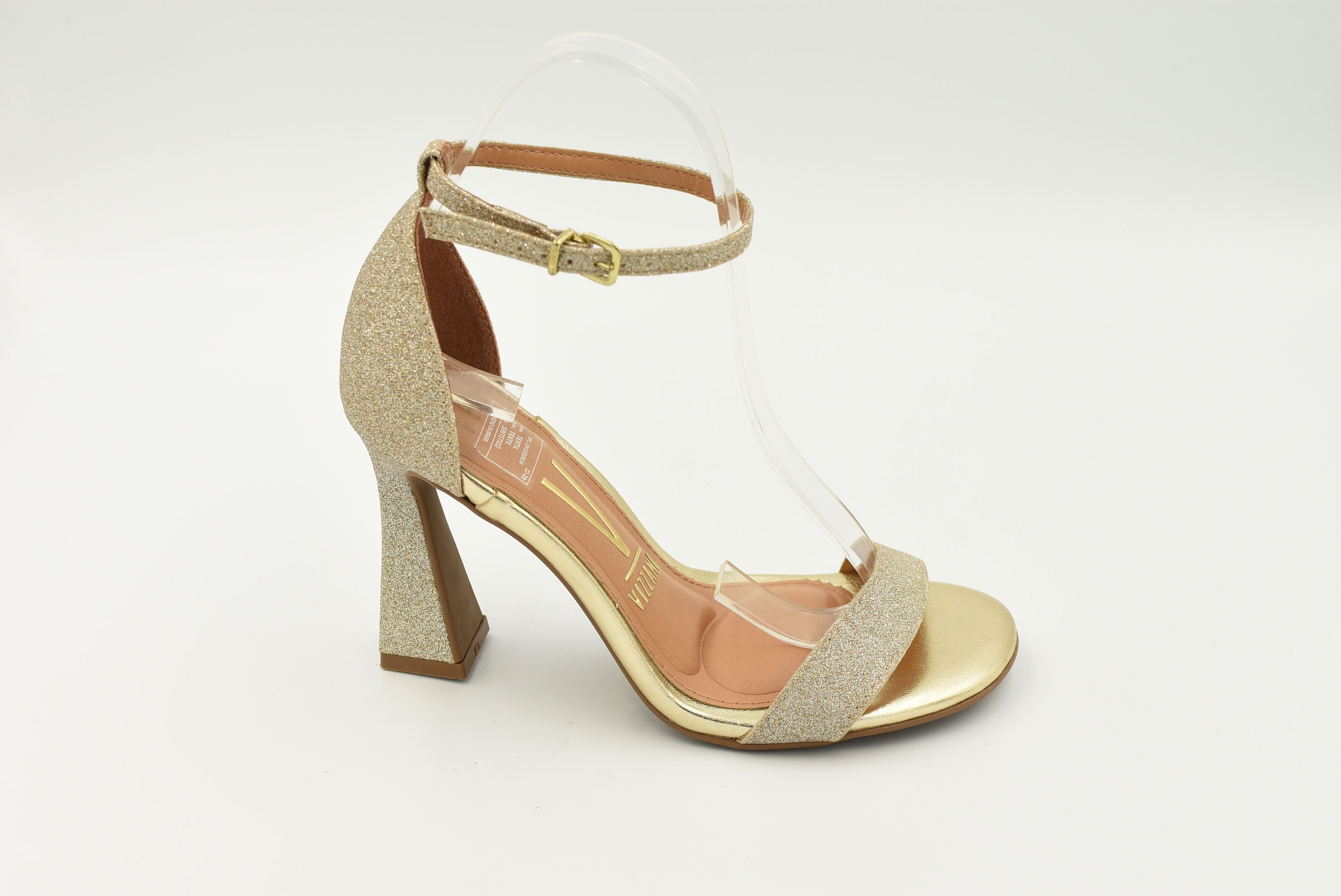 Sandalia Tacon Alto Diamantina Oro 6487201