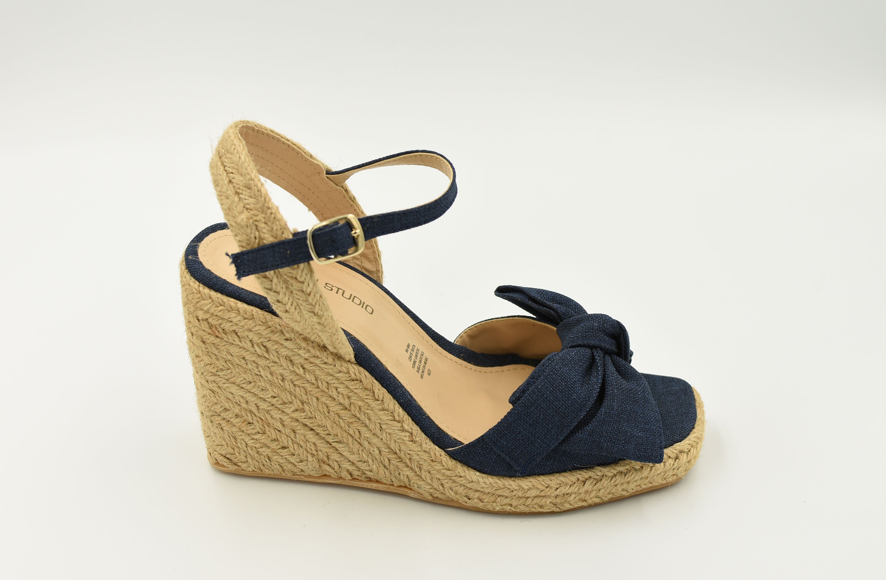 Sandalia Tacon Corrido Lona Mezclilla Rg065